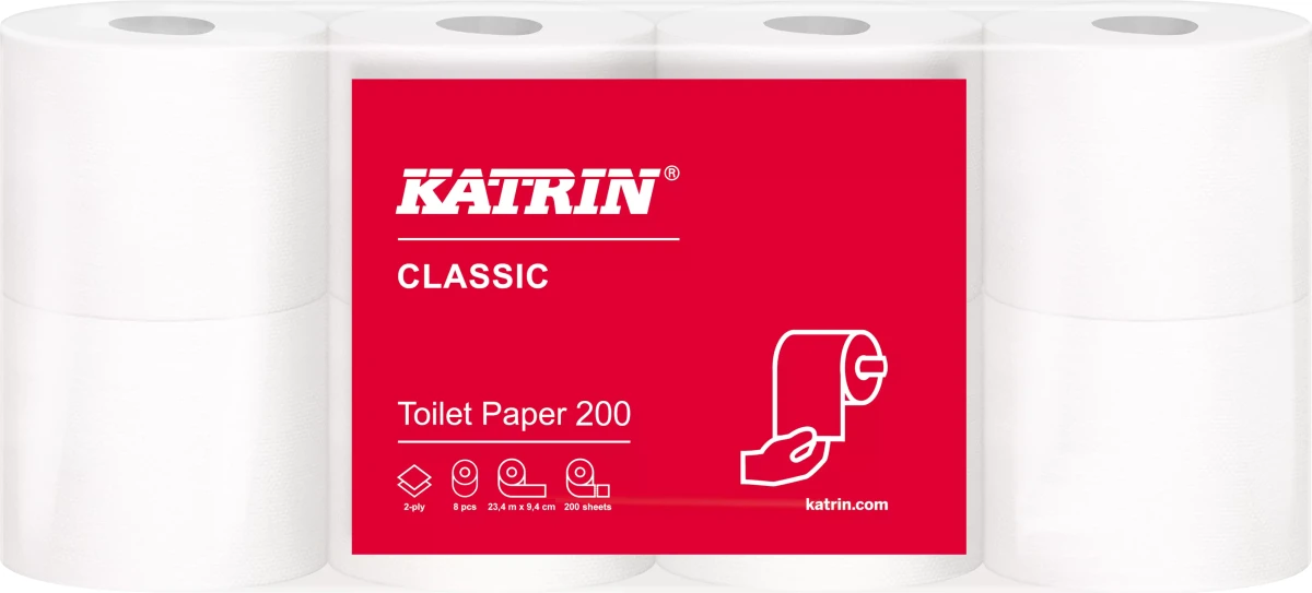 Katrin Classic Toilet Paper 200 104749 - Biały papier toaletowy 2W op. 56 szt.